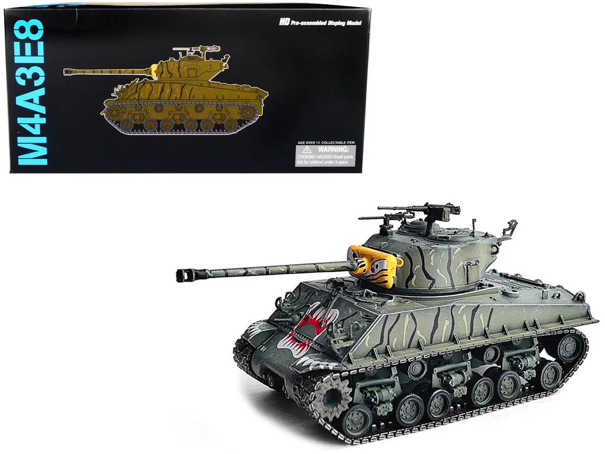 Dragon Models Dragon Models M4A3E8 Sherman Tiger Face 24th Infantry Div Han River Korea 1951 1/72 hobby collectible — product photo