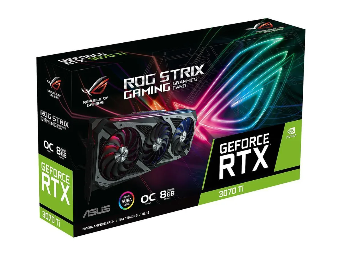 ASUS ASUS ROG Strix GeForce RTX 3070 Ti 8GB GDDR6X OC Edition graphics card — product photo