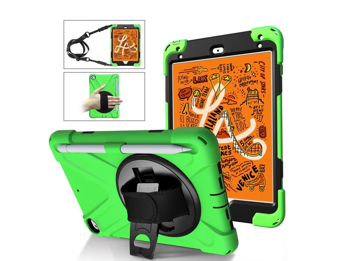 BONAEVER BONAEVER iPad Mini 5/4 Rugged Case Green 7.9" 360° Kickstand Hand Strap Shoulder Strap — product photo