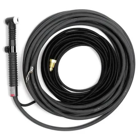 Miller Weldcraft WP-17FV TIG torch kit with 25 ft two-piece rubber cable and flexible neck