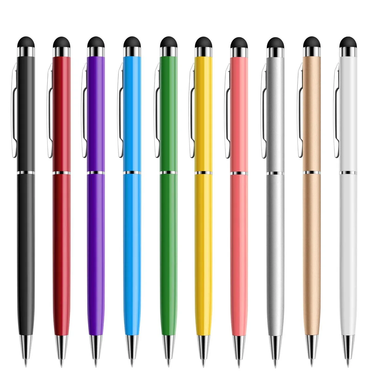 STYLUSHOME 10 Pack Universal 2-in-1 Capacitive Stylus Pens Multicolour — product photo