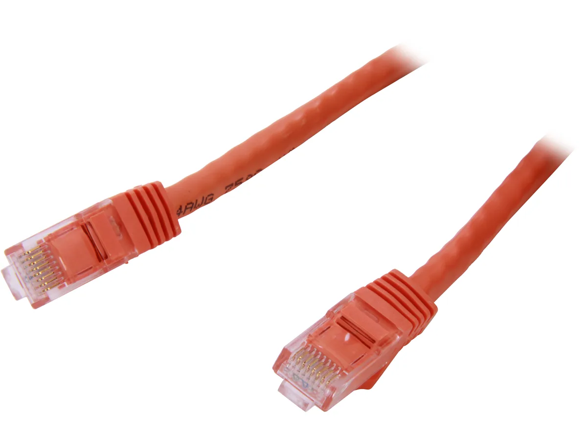 Orange Cat6 Ethernet cable 10 ft molded snagless connectors