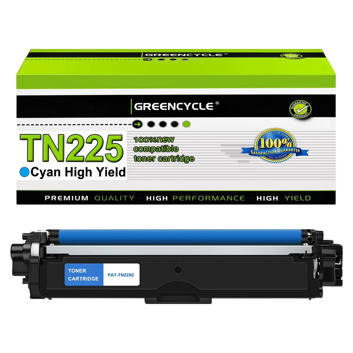 GREENCYCLE GREENCYCLE TN225 Cyan Toner Cartridge 2200 Pages — product photo