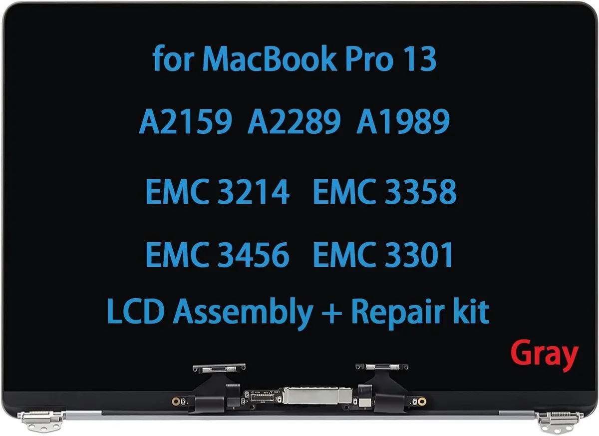 NUOLAISUN NUOLAISUN MacBook Pro A2159 A2289 A1989 EMC 3214 3358 3456 3301 True Tone 2018-2020 Space Gray laptop screen — product photo
