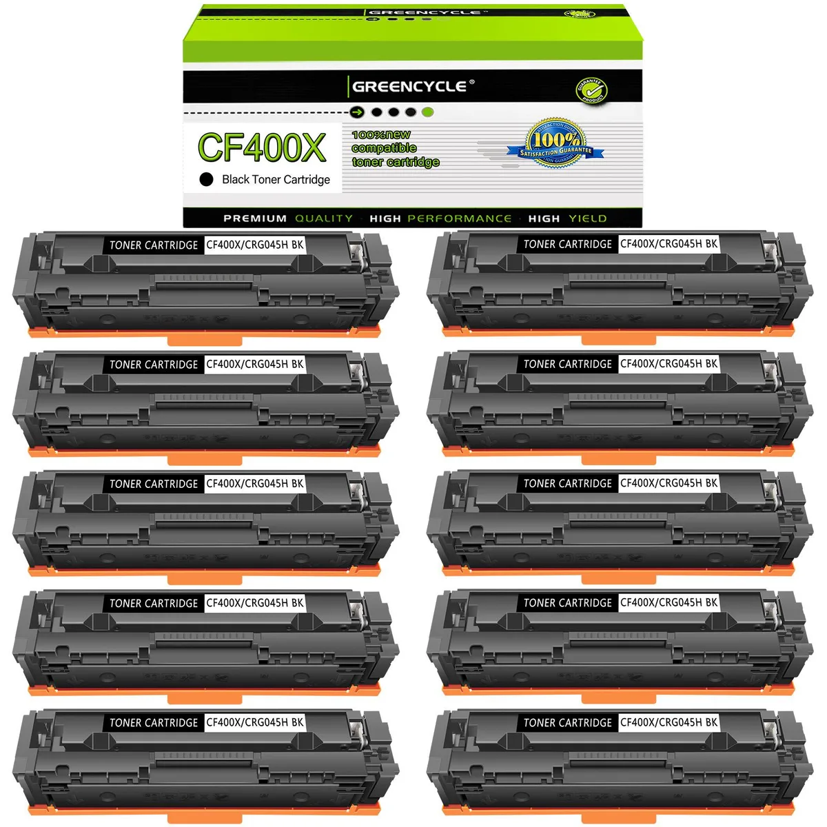 GREENCYCLE GREENCYCLE CF400X 10 Pack Black Toner Cartridge — product photo
