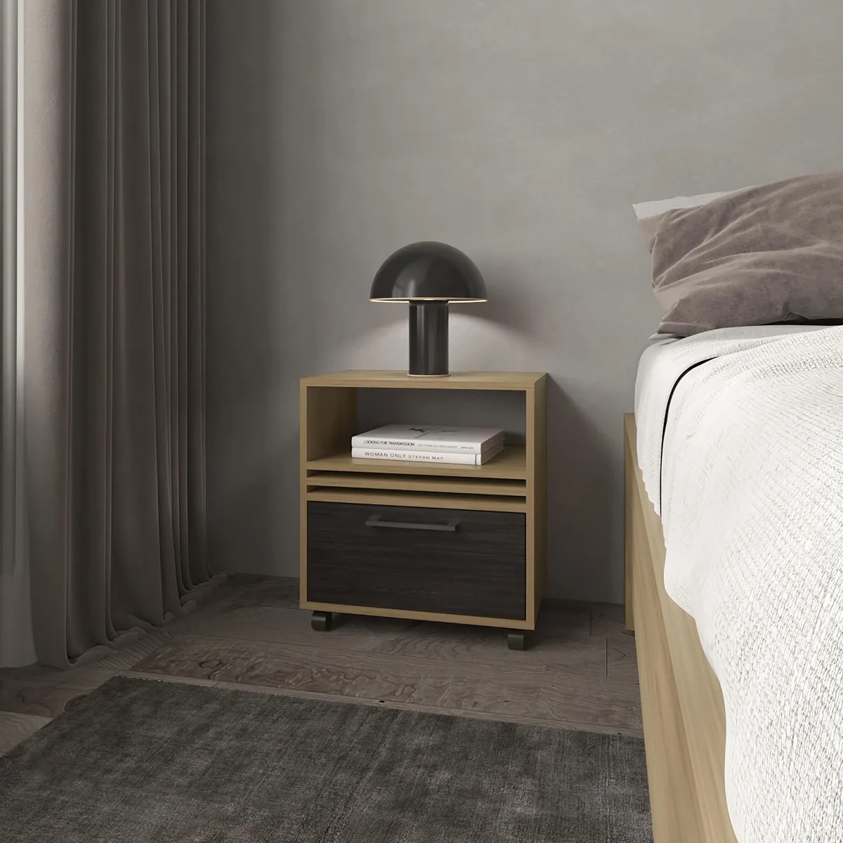 tuphen tuphen Saxon Nightstand with Drawer and Open Storage Natural Oak 204 19 157 — product photo