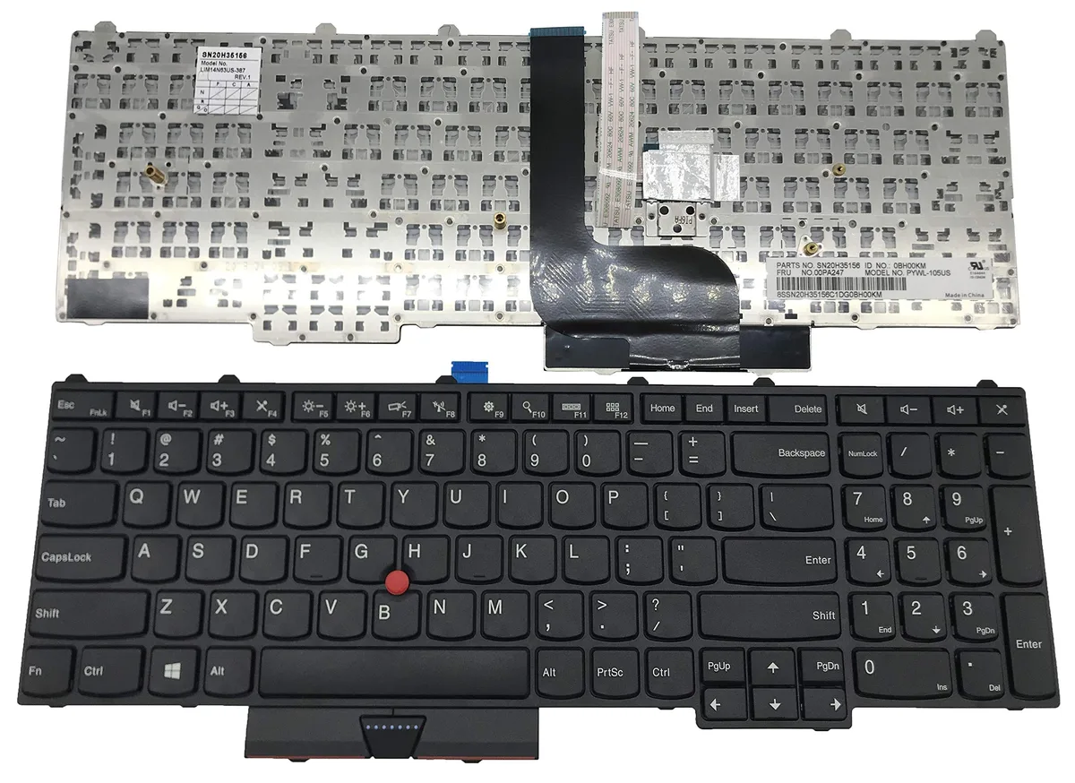 Avantalk Avantalk US Layout Keyboard for ThinkPad P50 51 70 Black Framed No Backlight 2 in 1 Accessory — product photo