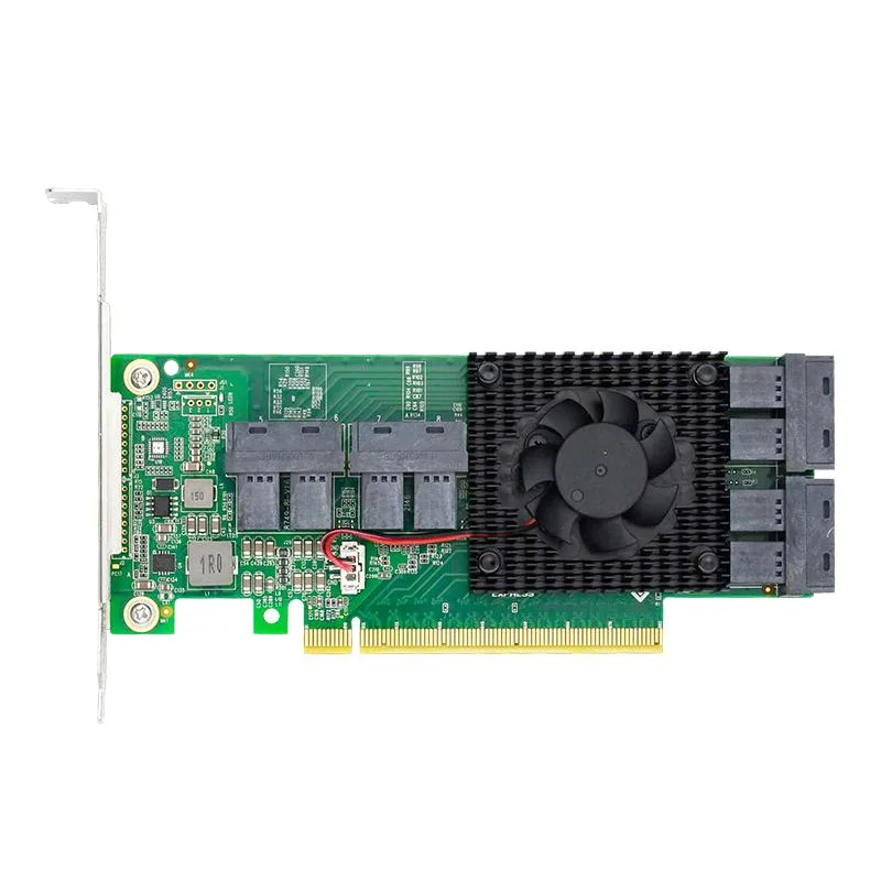 eshinreal eshinreal 8-Port U.2 NVMe Card PCIe 3.0 x16 SFF-8643 Switch (PLX8749) — product photo
