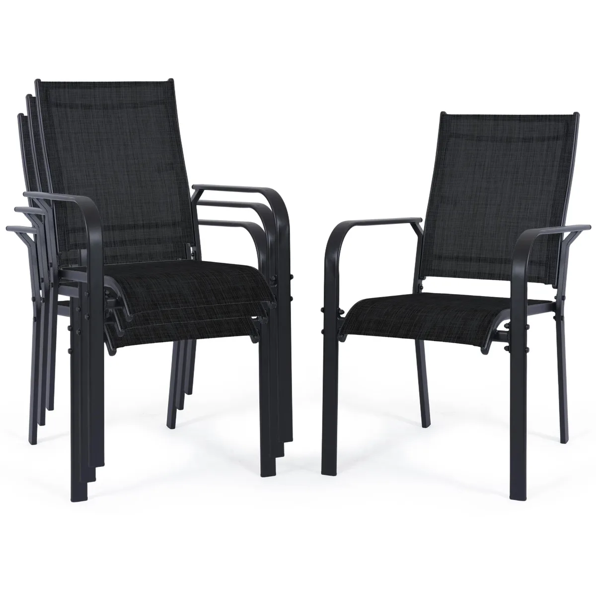 VANBOW VANBOW Patio Chairs Set of 4 High Back Black — product photo