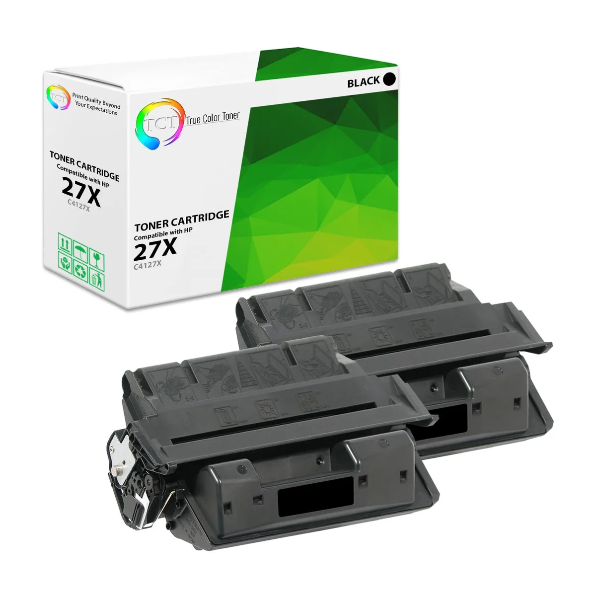 True Color Toner True Color Toner 27X C4127X Black Toner Cartridge 2 Pack 10000 Pages — product photo