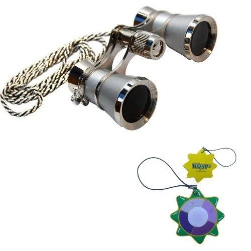 HQRP HQRP 3x25 Opera Glass Binocular Platinum Perl Silver Chain UV Meter — product photo