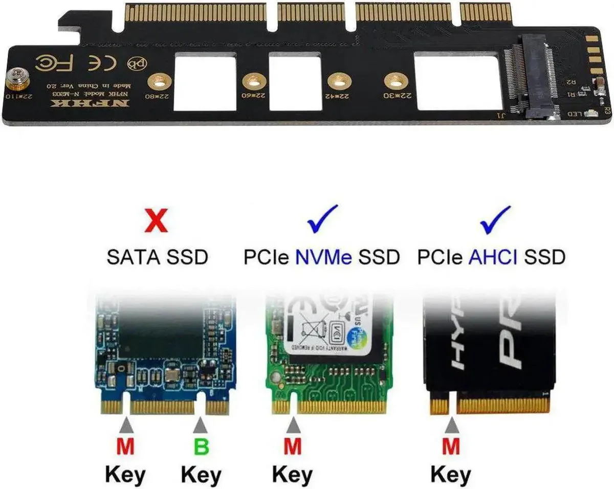 SMUGDESK SMUGDESK M.2 M-Key NVMe to PCIe 3.0 X16/X4 Adapter 80mm 110mm — product photo