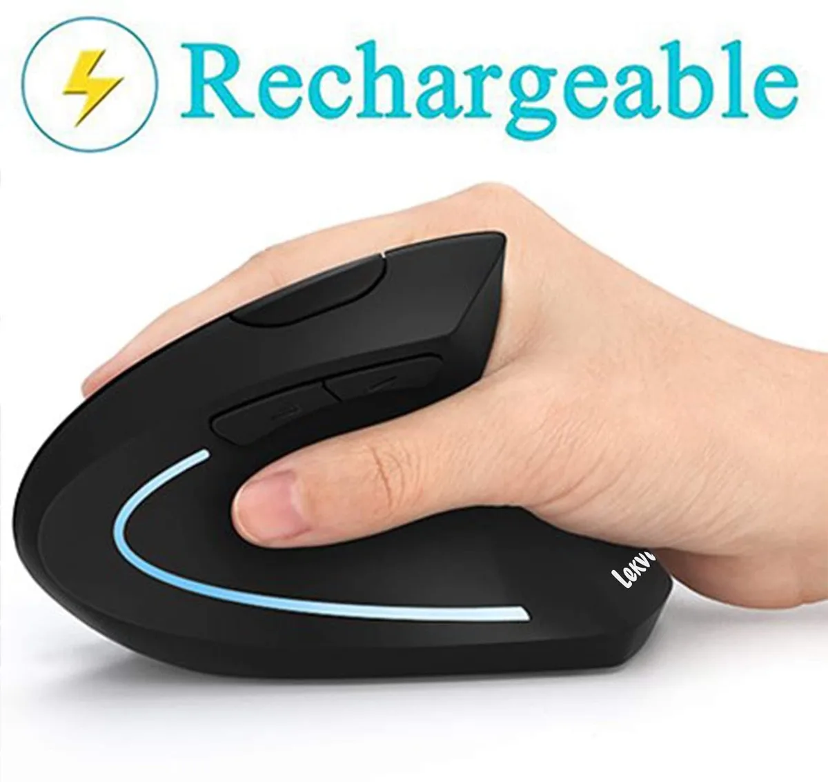THE ORDINARY THE ORDINARY Vertical Wireless Mouse 2.4GHz 800/1200/1600 DPI 6 Buttons Black — product photo