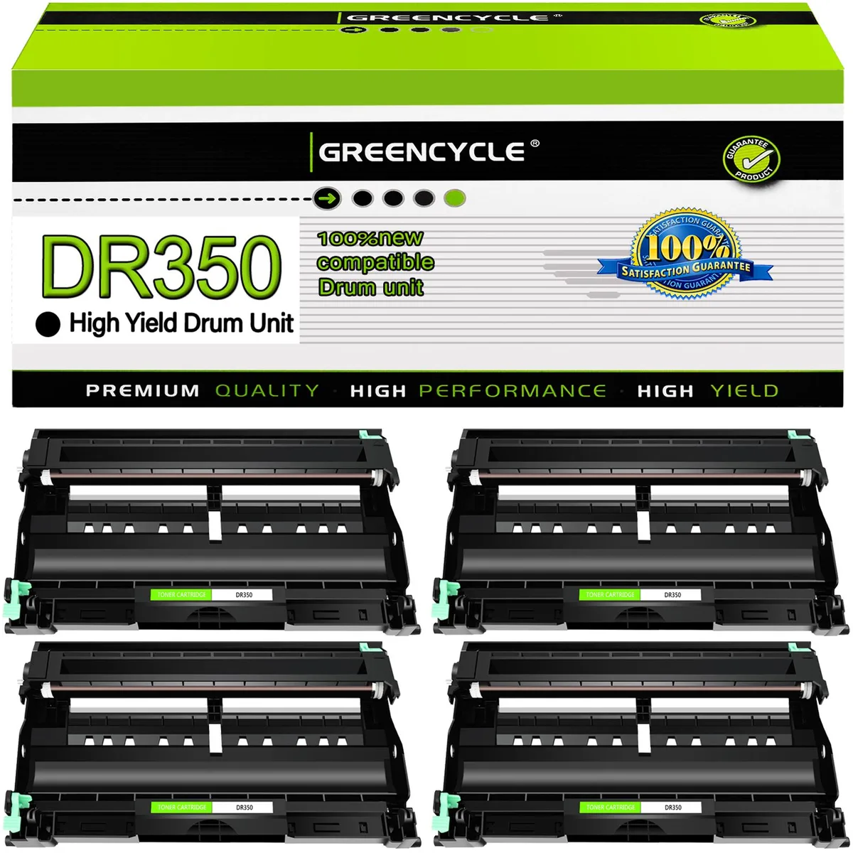 GREENCYCLE GREENCYCLE DR350 Drum Unit 4 Pack Compatible for Brother — product photo