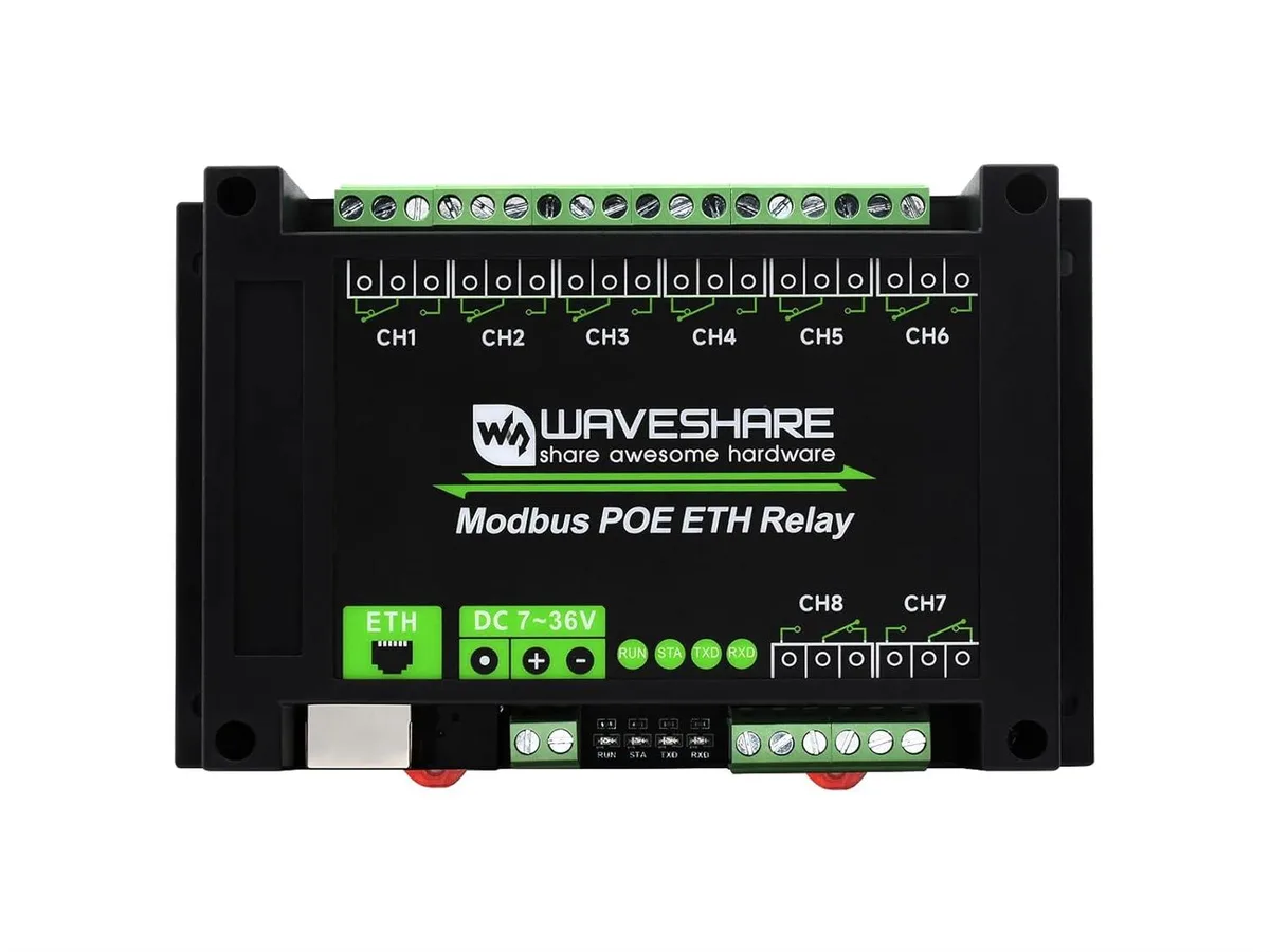 Enfain Enfain 8-Channel Ethernet Relay Module 10A 250VAC 30VDC PoE Rail-Mount — product photo