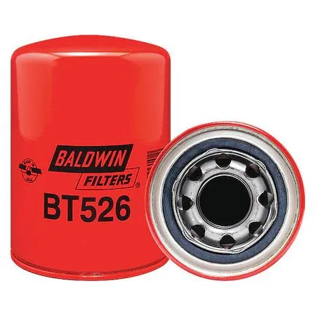 Silver cylindrical spin-on hydraulic filter with threaded top and integral gasket