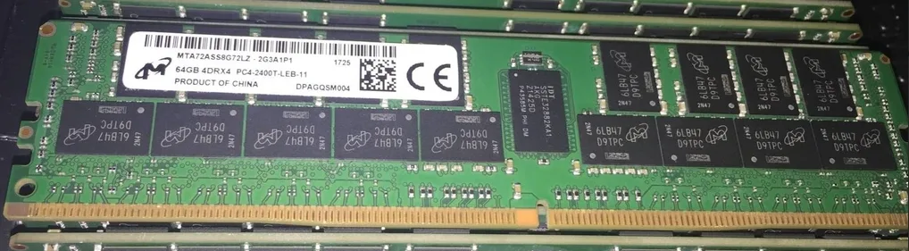 Micron Technology, Inc. Micron Technology, Inc. MTA72ASS8G72LZ-2G3A1 64GB DDR4-2400 4DRx4 ECC REG LRDIMM server RAM — product photo
