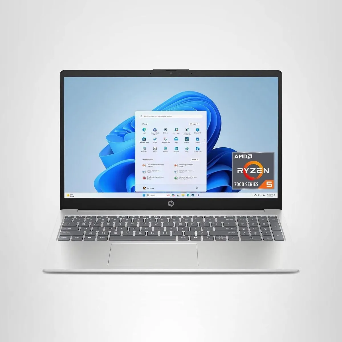HP HP 15.6" HD Touchscreen Laptop Ryzen 5 7520U 8GB LPDDR5 512GB SSD Natural Silver 15-fc0499nr — product photo