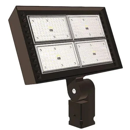 Bronze rectangular LED floodlight with yoke mount