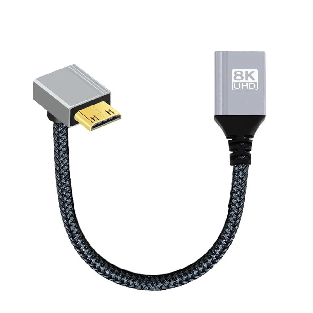 Fervit Fervit 8K Mini HDMI 2.1 Male 90° Up Angled to HDMI Female Extension Cable — product photo