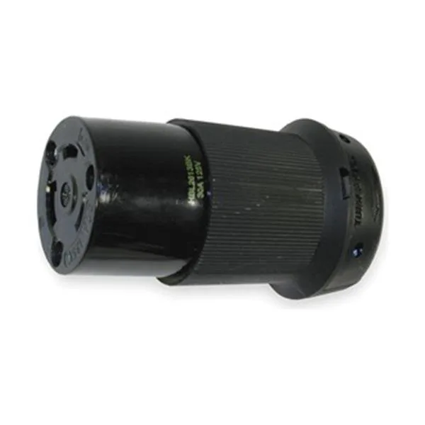Hubbell Incorporated Hubbell HBL2613BK Locking Connector L5-30R 30 A 125 V — product photo