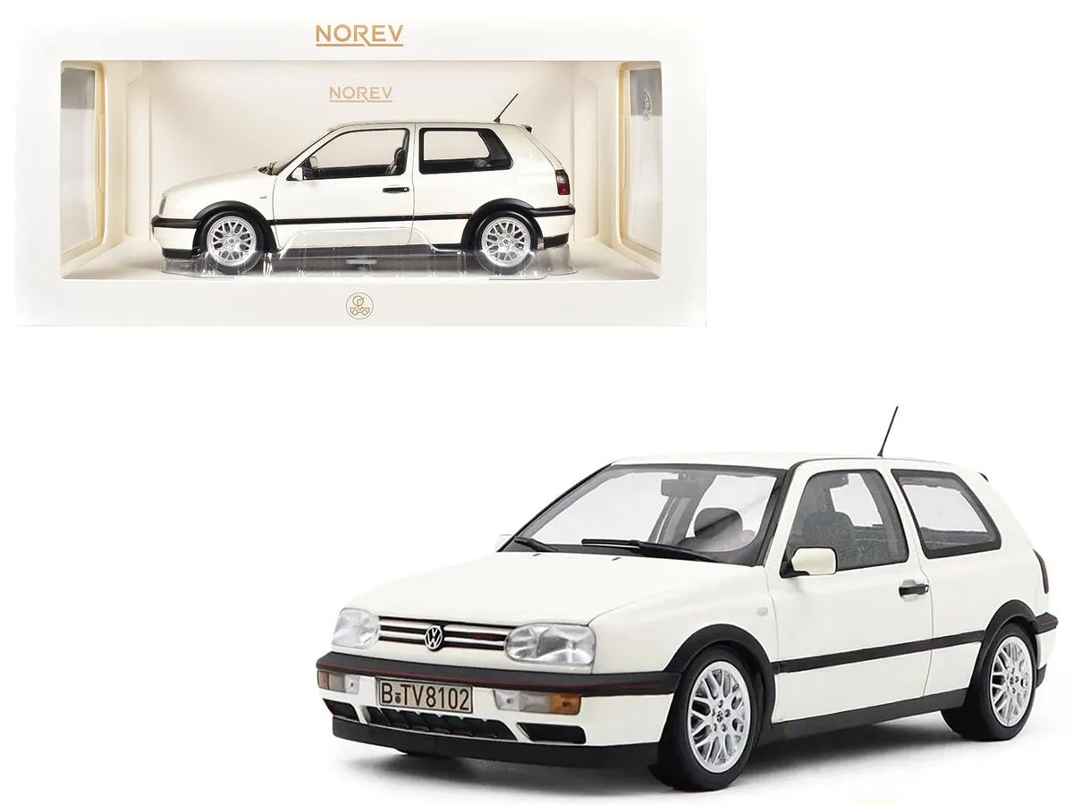 Norev Norev 1996 Volkswagen Golf GTI Candy White 20 Years Anniversary Edition 1/18 hobby collectible — product photo