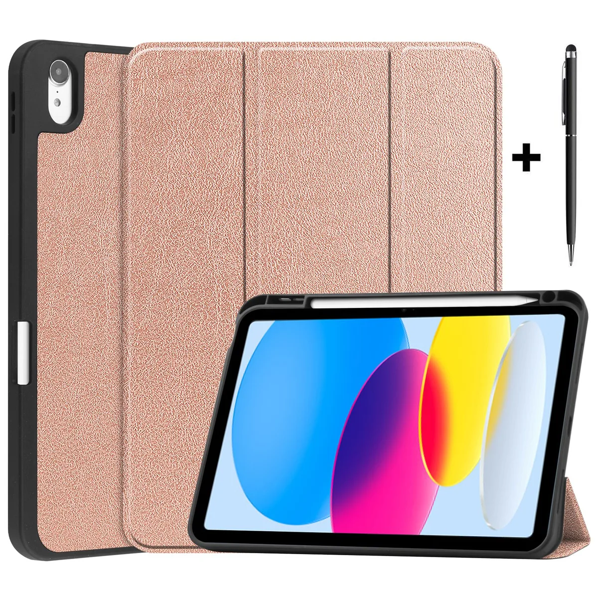 Werleo Werleo iPad 10th Gen 10.9 2022 Cover Case Rose Gold with Stylus — product photo