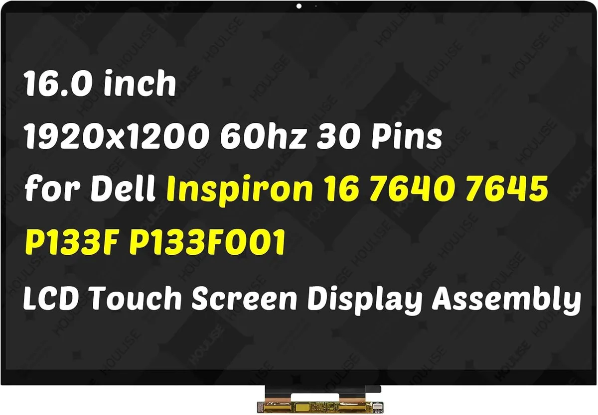 NUOLAISUN NUOLAISUN 16 inch 30 Pins LCD Touch Screen for Dell Inspiron 7640 7645 P133F 1920x1200 — product photo