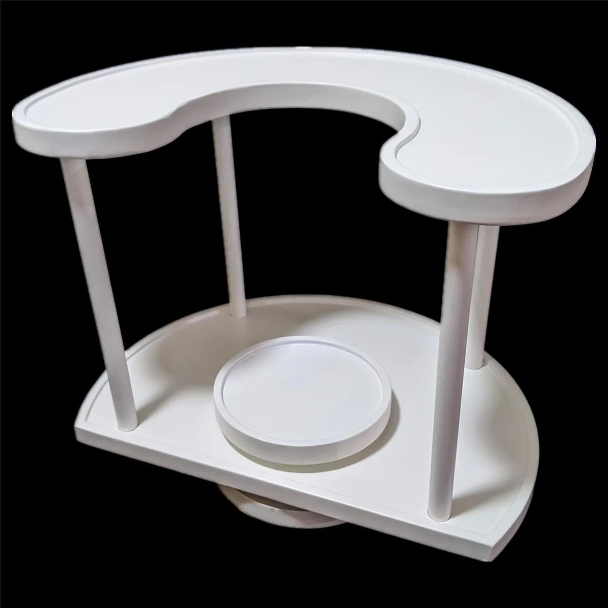 Elysian Elysian 2-Tier Wood Lazy Susan White 14x10.5x11in storage — product photo