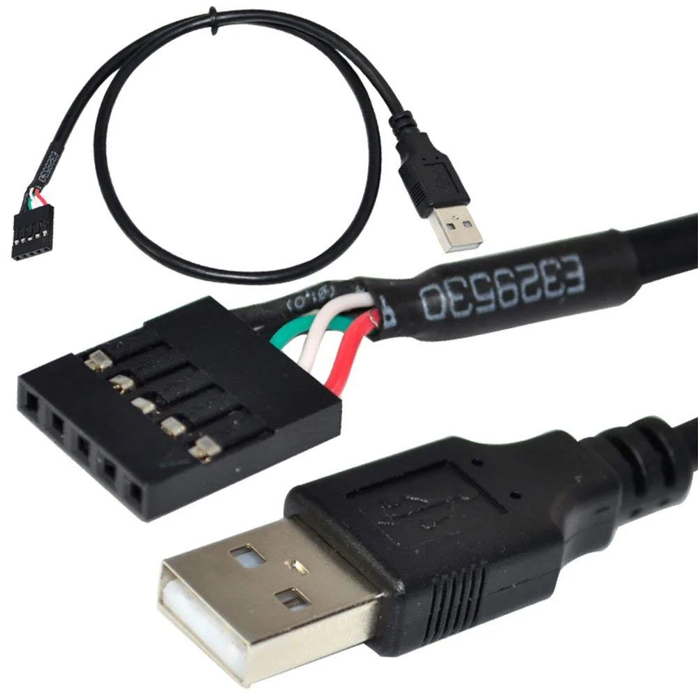 TeKit TeKit 5 Pin Motherboard Female Header to USB 2.0 Male Adapter Cable 2 Pack 1.6ft — product photo