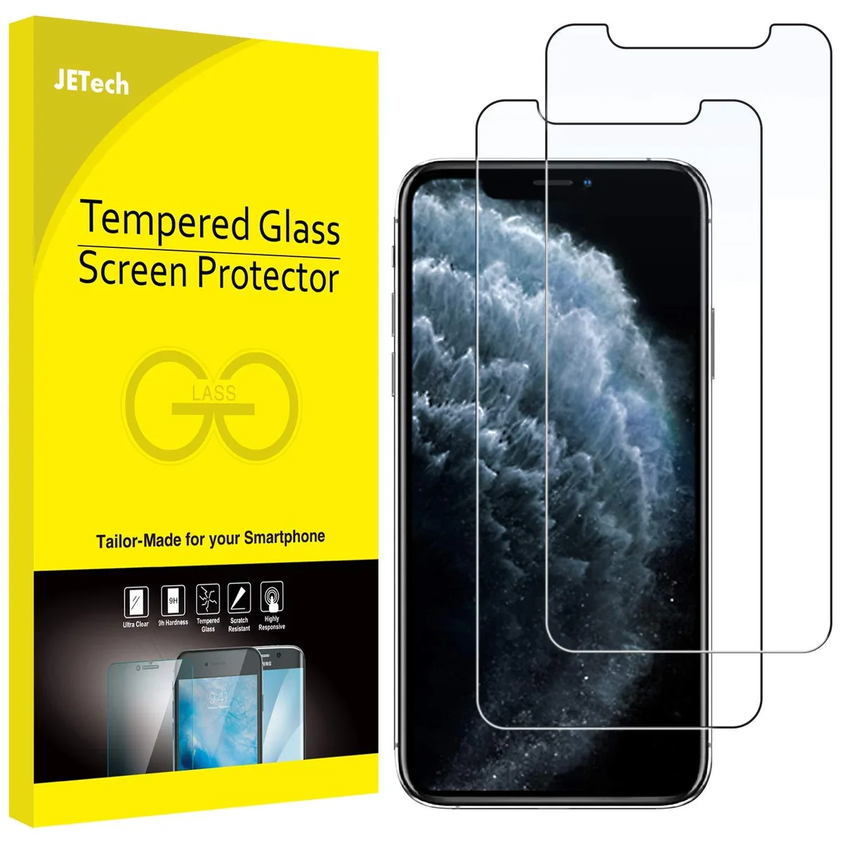  JETech 1022- Tempered Glass Screen Protector 5.8-Inch 2-Pack for iPhone 11 Pro XS X — product photo