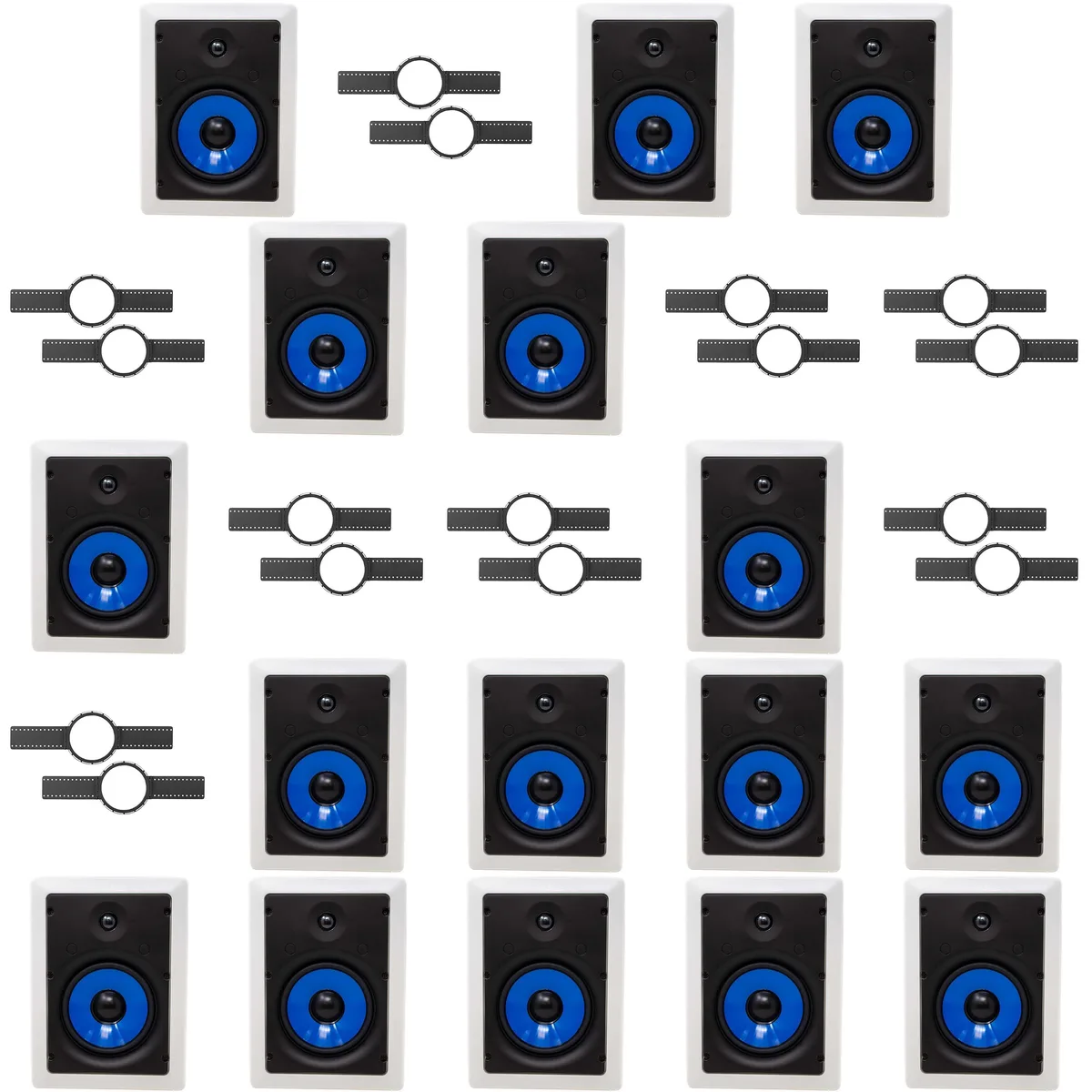 KLH KLH 16× Legrand HT5651 5000 Series 6.5″ In-Wall Speaker + 8× WK-6600 Install Kit — product photo
