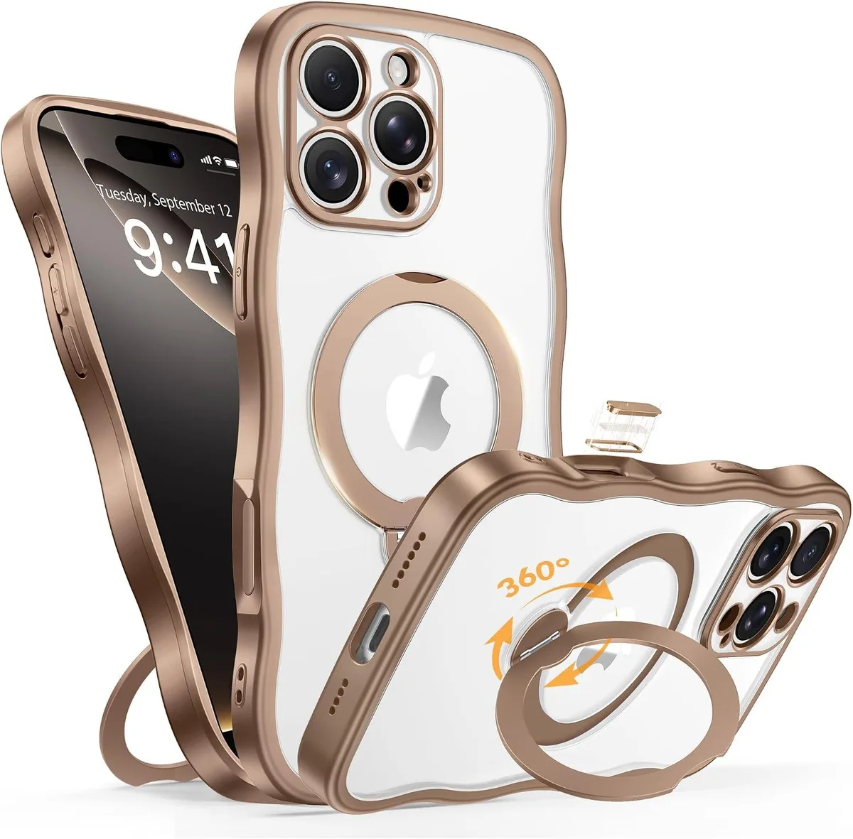 Transcend Transcend Magnetic Stand Case iPhone 16 Pro Max Titanium Desert/Clear — product photo
