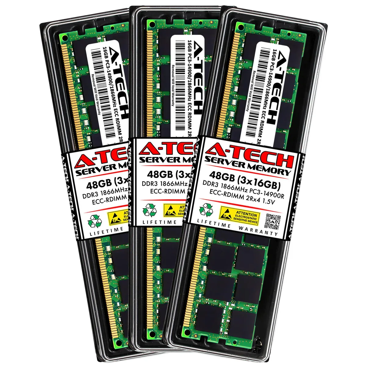 A-Tech A-Tech 48GB Kit (3x16GB) DDR3 1866/1867MHz ECC RDIMM 240-Pin for Mac Pro Late 2013 — product photo