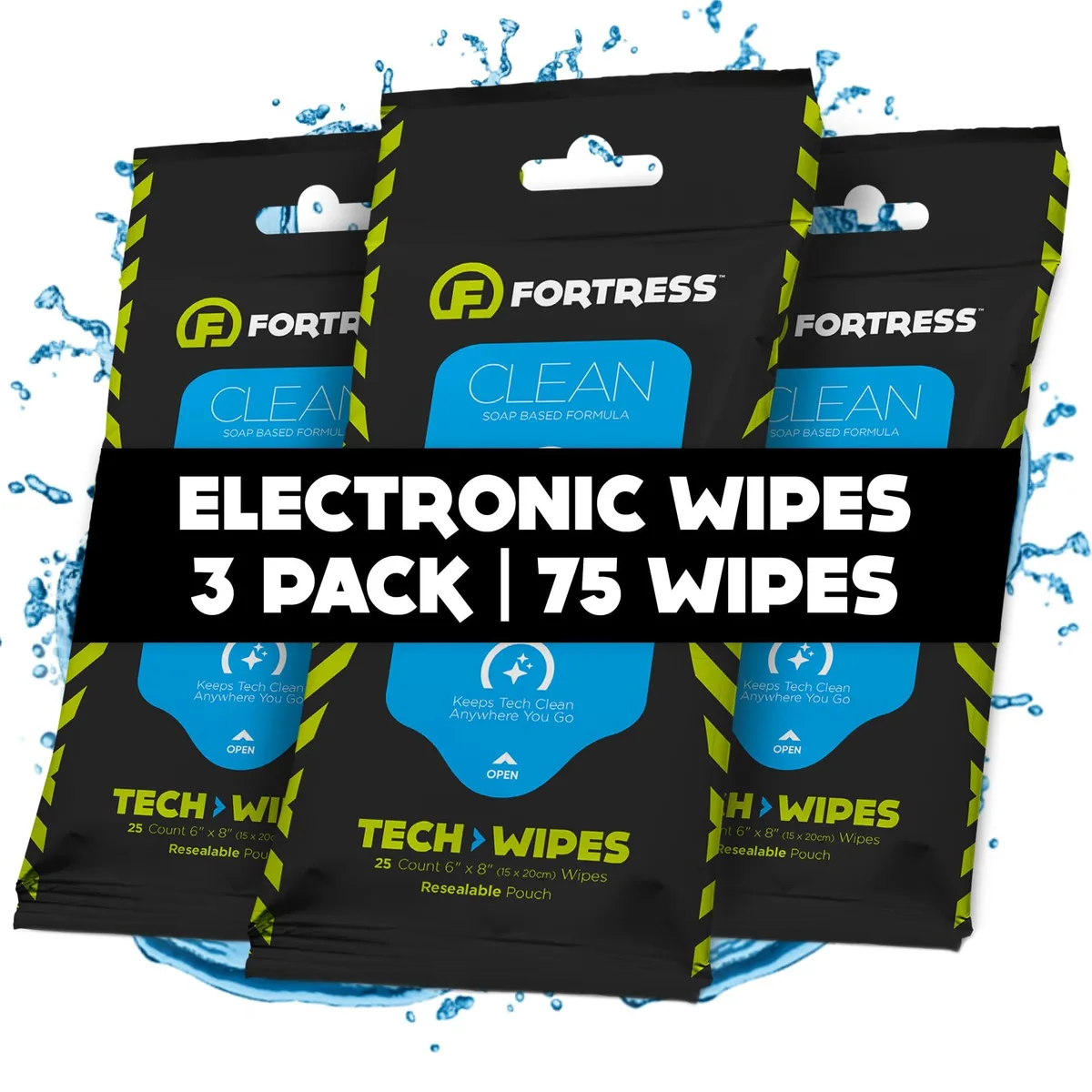  Fortress FTCLUNTWCLN0000-3P Electronic Wipes 25 ct Pack of 3 indoor maintenance — product photo