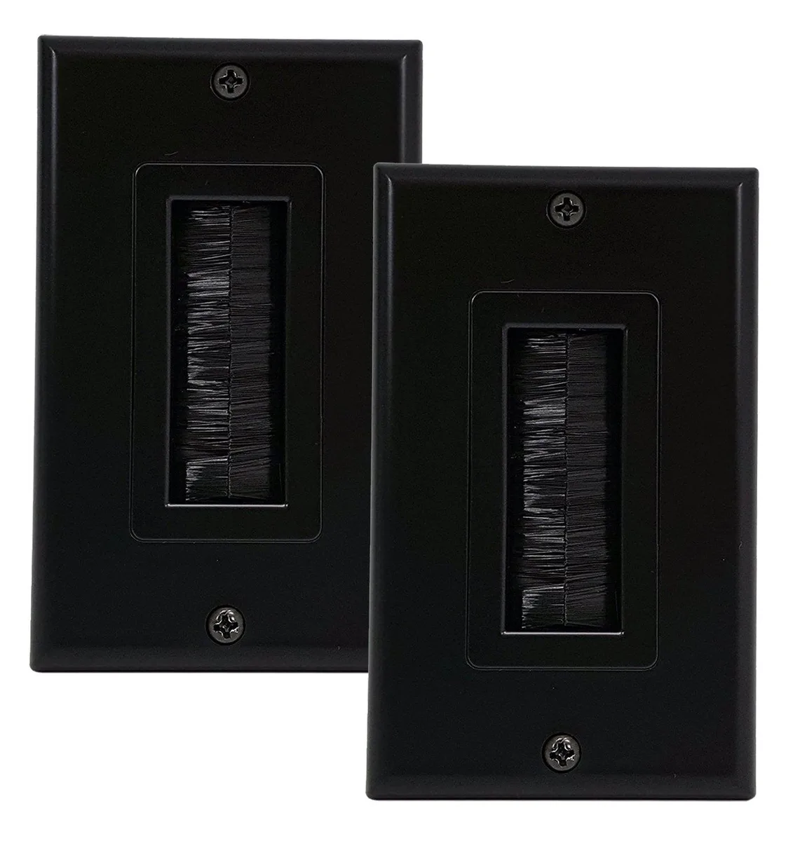 iMBAPrice iMBAPrice 2-Pack Black Single Gang Decor Brush Wall Plate — product photo