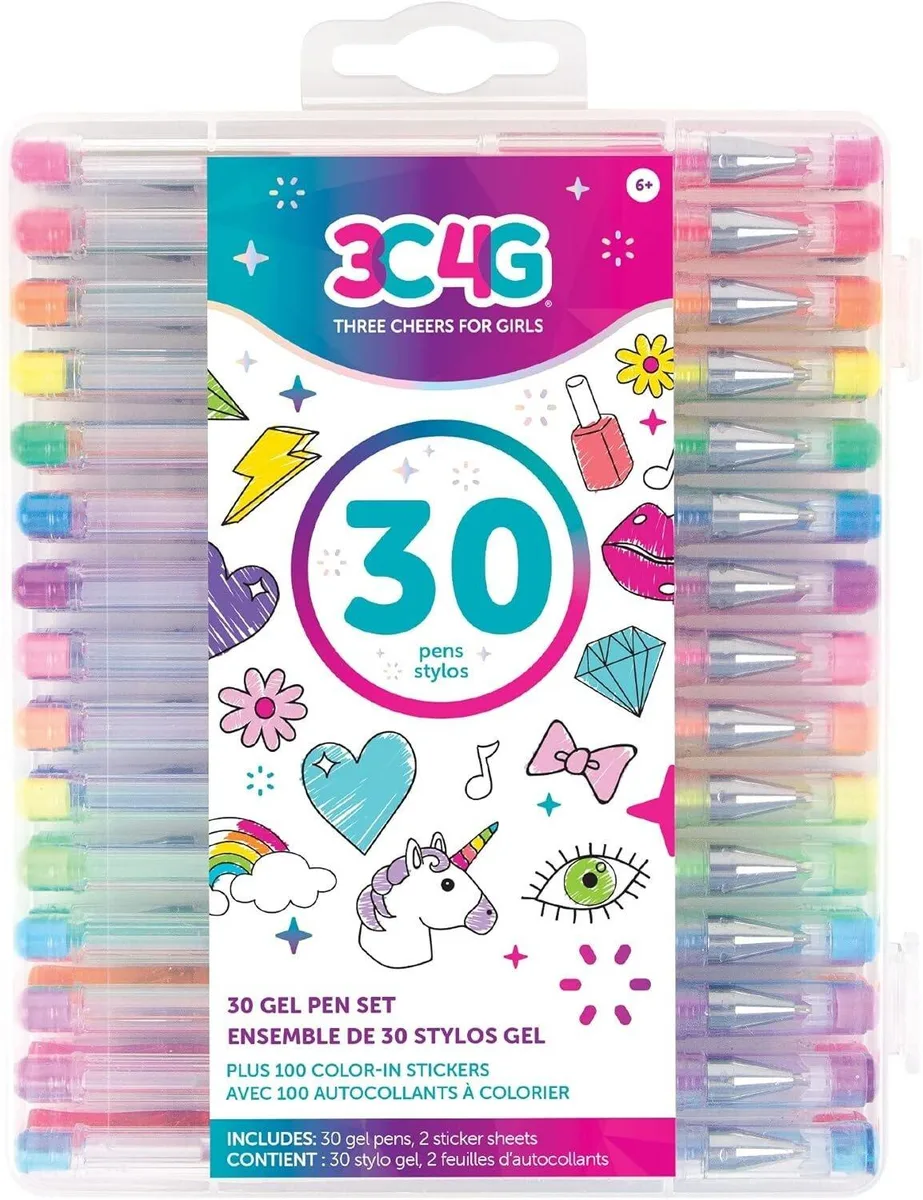 Make It Real Make It Real 30 Gel Pen Set with 100+ Stickers and Carry Case — product photo