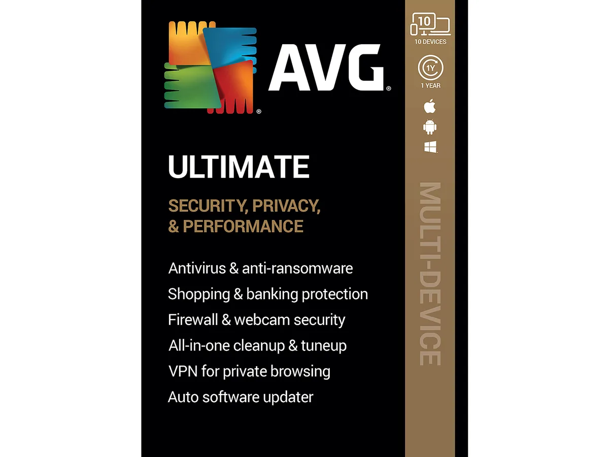 AVG AVG Ultimate Internet Security 10 Devices 1 Year Download AVG-ULT20T12ENK-10 — product photo