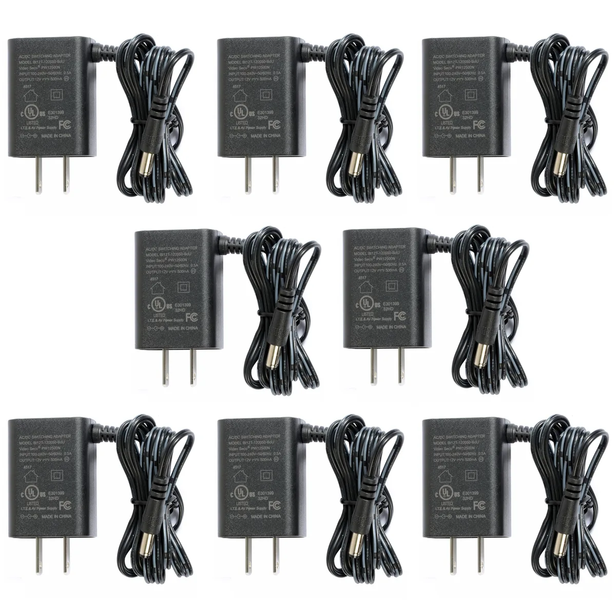 VideoSecu VideoSecu PW12500N8 8-pack 12V 500mA surveillance accessory — product photo