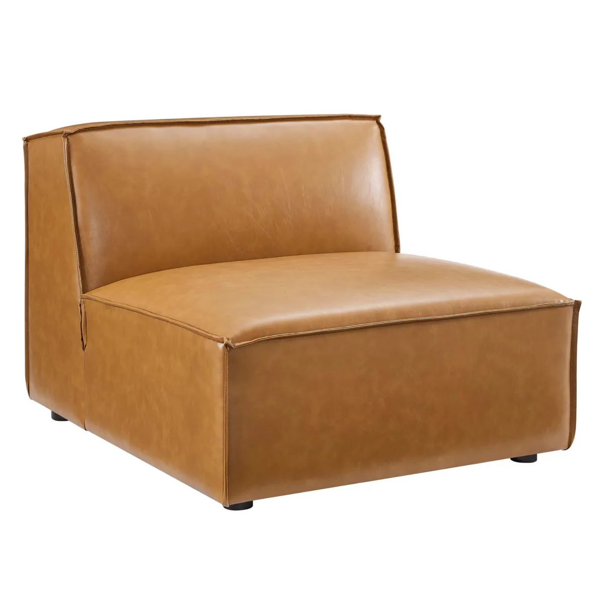 Modway Furniture Modway Furniture Restore Vegan Leather Sectional Armless Chair Tan 35"L x 40.5"W x 28"H — product photo