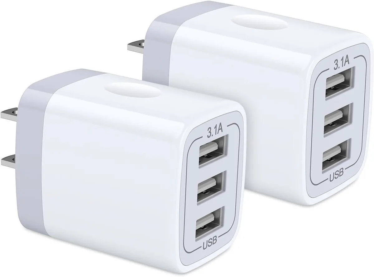 ONITOON ONITOON 2-Pack 3-Port USB Wall Charger 3.1A White — product photo