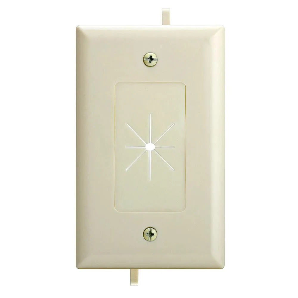 CMPLE CMPLE Cable Plate with Flexible Opening 1-Gang Lite Almond — product photo