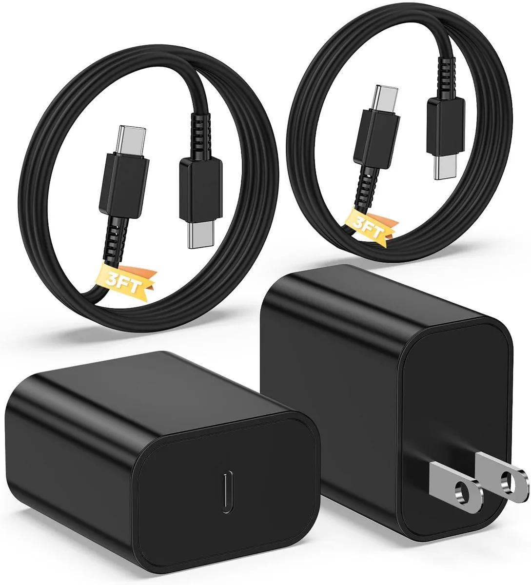 ONITOON ONITOON 45W USB-C PD/PPS Wall Charger 2 Pack 3 FT Cable — product photo