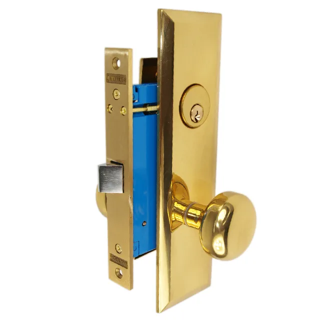 MAXTECH MAXTECH 1033BCR Polished Brass Right Hand Mortise Door Lock — product photo