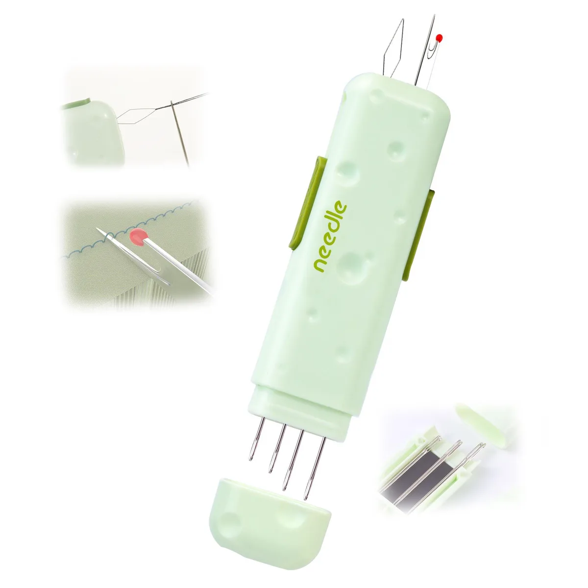  NFAMRZCAR NF-CXQ 3-in-1 Needle Threader Seam Ripper Green — product photo