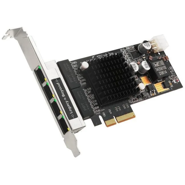 Sony Mobile Sony Mobile LBGE0811S1 4 Port Gigabit Ethernet PoE PCIe Card Intel I350-T4 — product photo