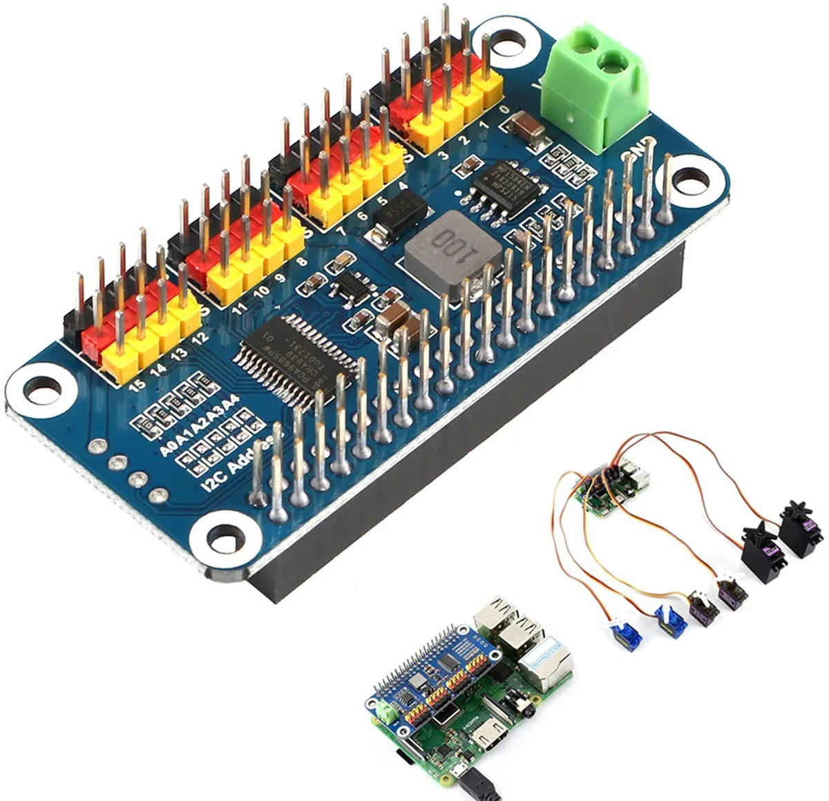 NuoTo NuoTo 16-Channel PWM Servo Driver 12-bit PCA9685 I2C 65x30mm — product photo