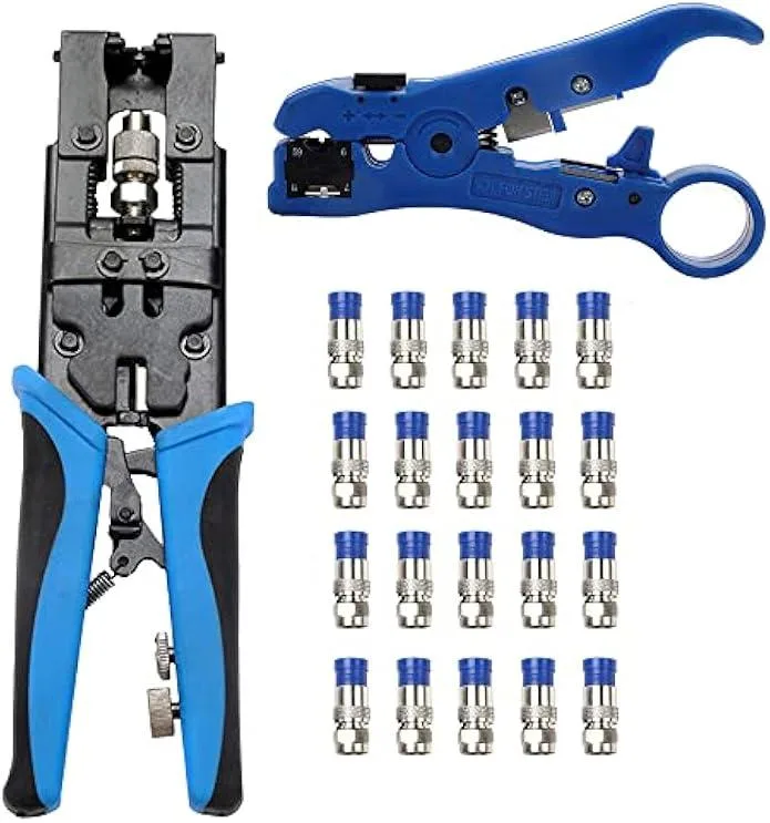TAURKENAM TAURKENAM Coaxial Compression Tool Kit RG59 RG6 20 Connectors — product photo
