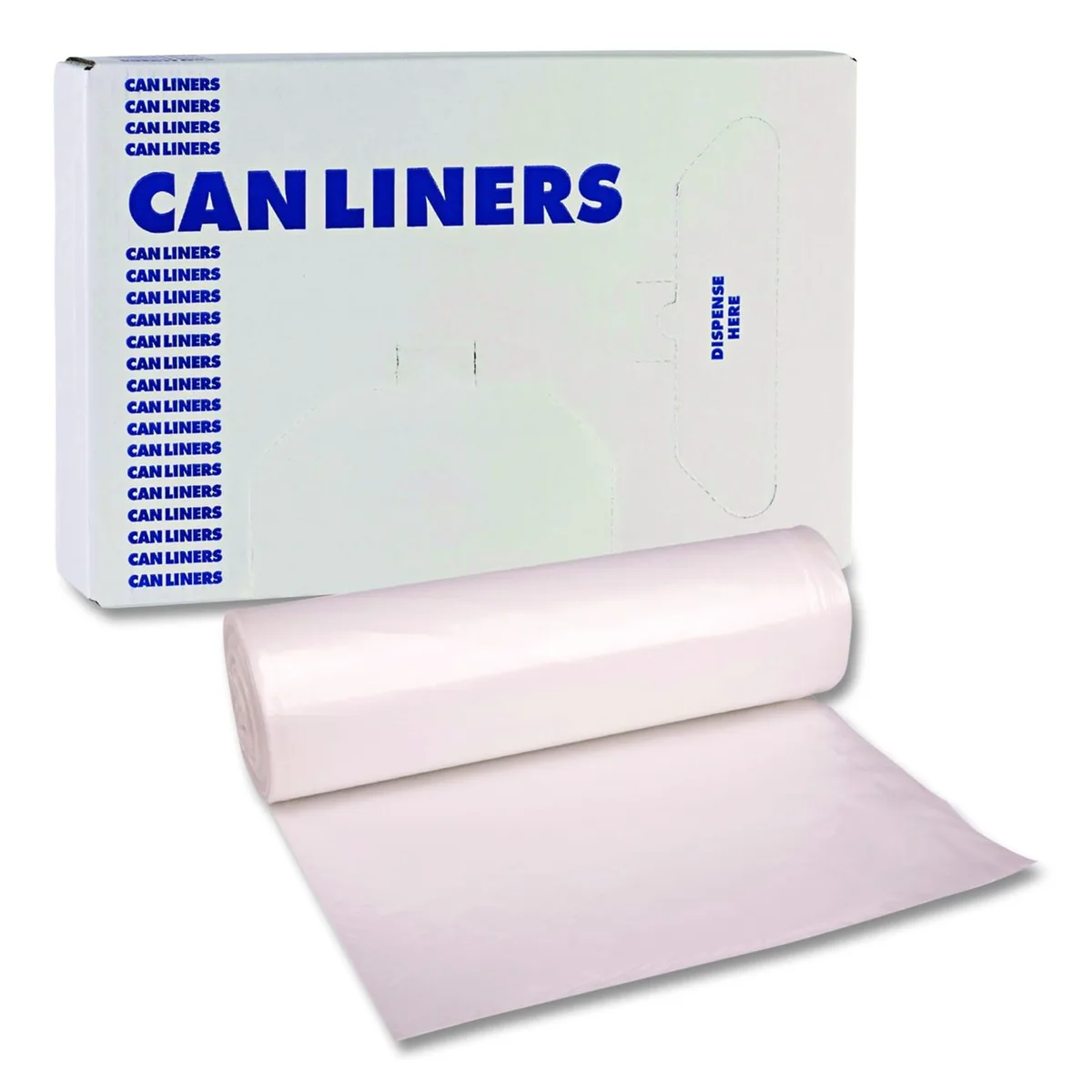 Boardwalk Boardwalk High-Density Can Liners 45 gal 12 mic 40 x 48 Natural Perforated Roll 250/Carton grounds maintenance — product photo