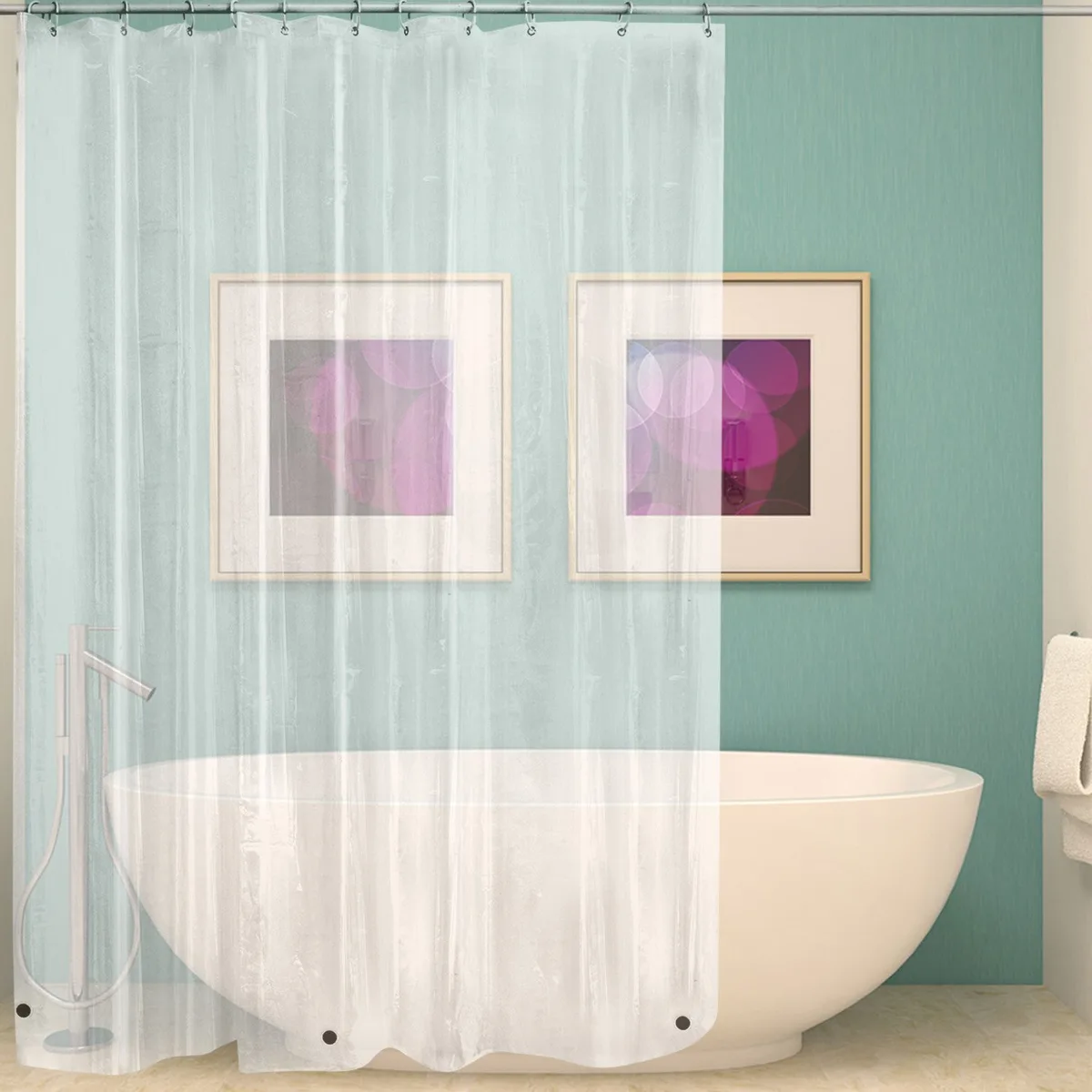 Intsupermai Intsupermai Clear PEVA Shower Curtain 72x72 Inches — product photo